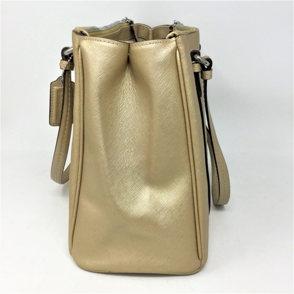 Coach Gold Jordan Handbag Saffiano Leather - Picture 3 of 8
